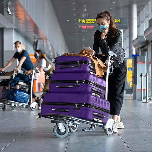 Vista 7 de Karl home Juego de 3 maletas de mano rígidas con ruedas giratorias y bloqueo TSA, equipaje portátil ligero de ABS para viajes, negocios