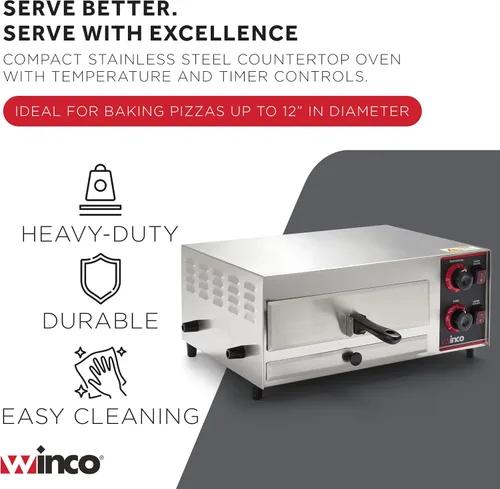 Vista 3 de Winco Horno eléctrico para pizza de grado comercial