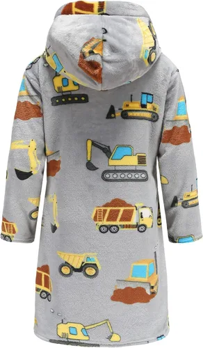 Vista 128 de E.W Apparel Bata de baño de forro polar con capucha para niños, bata suave y mullida para niños pequeños