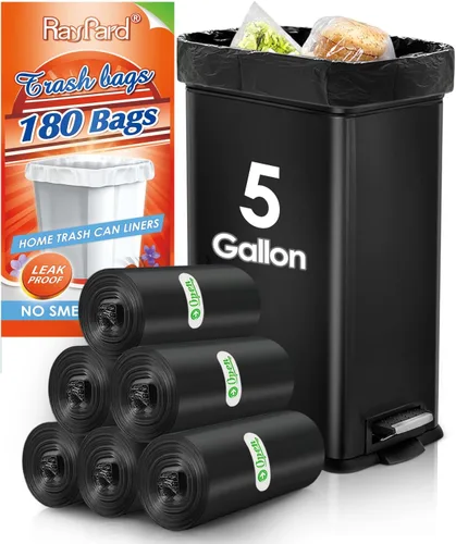 Vista 11 de Bolsas de basura pequeñas y fuertes de 6 galones (ajuste de 5.5-6 galones), 72 bolsas de basura de 25 litros para el hogar, oficina, cocina, baño