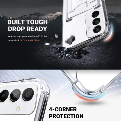 Vista 3 de Shields Up Funda para Samsung Galaxy A15 5G, funda minimalista con tarjetero y soporte de anillo, [protección contra caídas] Funda protectora