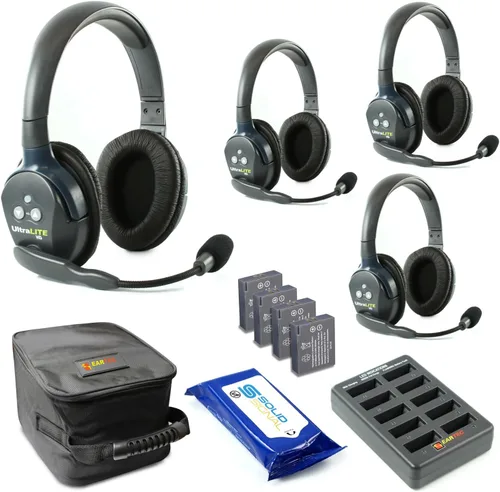 Vista 14 de Eartec UL2SD Ultralite - Auriculares inalámbricos de dúplex completo para 2 usuarios - 1 auricular de una sola oreja y 1 auricular de doble oreja