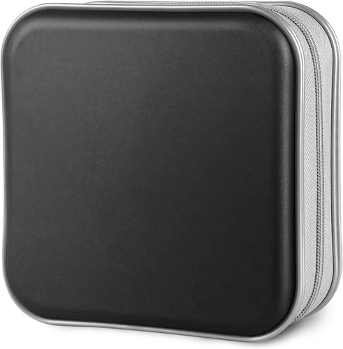 Vista 18 de Siveit Estuche para CD, Capacidad para 40 CD/DVD, Cartera Portadora de Estuches de Plástico Duro para Discos DVD, Carpeta de Almacenamiento