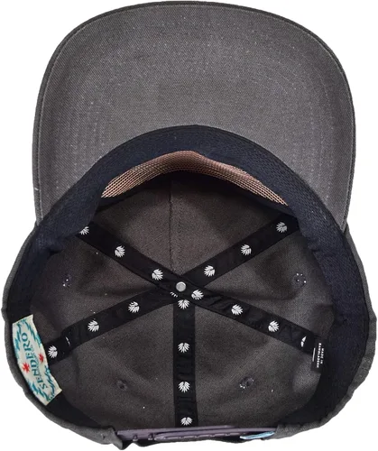 Vista 6 de Sendero Provisions Co. Tiro Muerto Screen Printed El Snapback Sombrero Azul, Gris