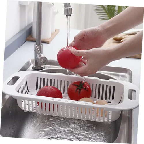 Vista 9 de SHOWERORO Soporte para utensilios de cocina, estante de secado de platos, diseño retráctil, fácil acceso