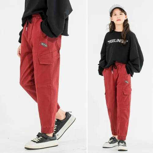 Vista 2 de MINI PANDA Pantalones para niñas, elásticos, holgados, tallas 6-16, de moda