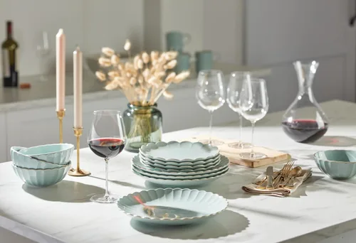 Vista 2 de Lenox French Perle Scallop Ice Blue - Juego de 4 piezas, 5.55