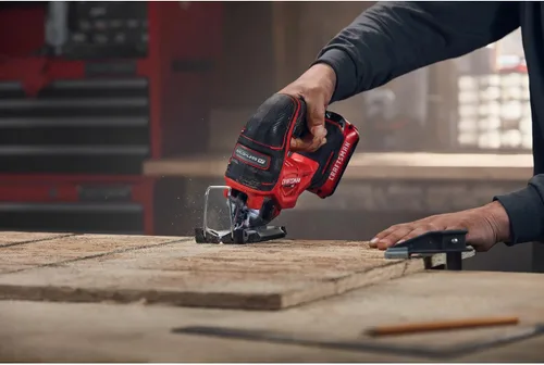 Vista 11 de CRAFTSMAN V20 RP - Sierra de calar inalámbrica, 3 ajustes orbitales, hasta 3,200 SPM, velocidad variable sin llave, solo herramienta (CMCS650B)