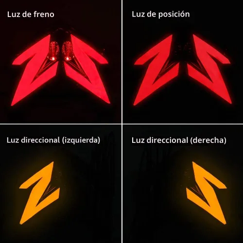 Vista 5 de Luz trasera integrada LED con señal de giro para 2013-2024 Kawasaki Z125 Pro / 2013-2016 ZX-6R 636 Z800 (FUMAR)