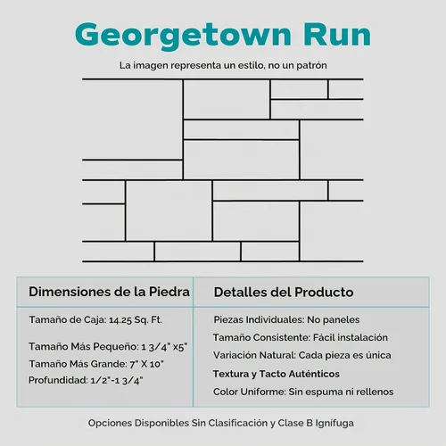 Vista 2 de Evolve Stone Georgetown Run DP - Chapa de piedra plana no clasificada (14.25 pies cuadrados por caja)