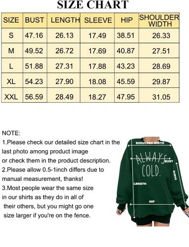 Vista 7 de JINTING Always Cold - Sudadera de gran tamaño para mujer, con cuello redondo, ligera, de manga larga