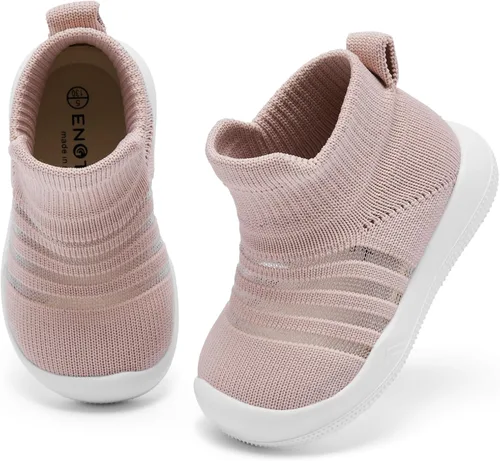 Vista 3 de Engtoy Zapatos de bebé, calcetines para bebé, zapatos para caminar, antideslizantes, transpirables, con suela de goma suave, zapatos deportivos