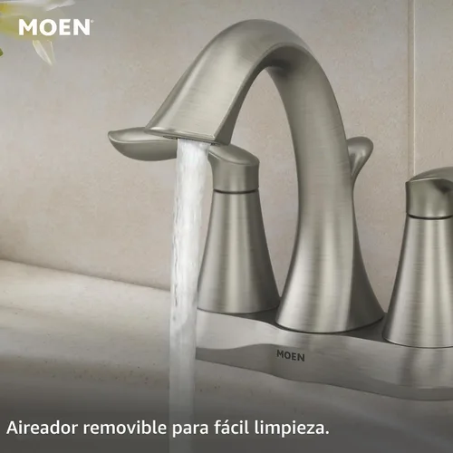 Vista 5 de Moen 6410ORB Eva - Llave de lavamanos de dos mandos con conjunto de drenaje