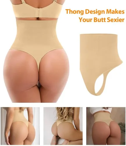Vista 4 de Tummy Control Thong Shapewear for Women High Waisted Body Shaper Seamless Shaping Panties Waist Cincher Girdle Underwear