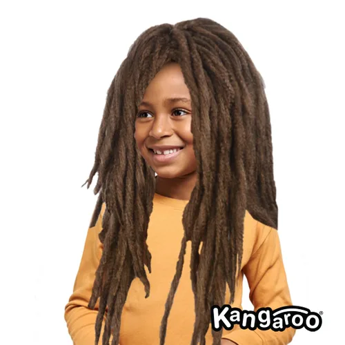 Vista 7 de Kangaroo's peluca con rastas, unisex, color a elección, talla única , Marrón