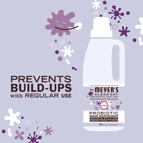 Vista 5 de MRS. MEYER'S CLEAN DAY Probiotic Drain Maintenance Liquid,Lavender,Freshens Disposals and Drains,32 Fl Oz,(Pack of 2)