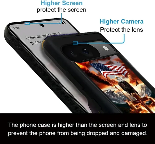 Vista 1618 de Compatible con Google Pixel 4A 5G Mobile Case Creative Acrylic Panel trasero Silicona Protección Grip especialmente diseñado para Google Pixel 4A 5G