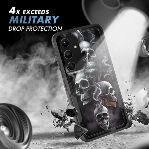 Vista 12 de Funda para Galaxy A14 5G, resistente de doble capa híbrida de policarbonato duro, goma suave, a prueba de golpes, funda protectora resistente