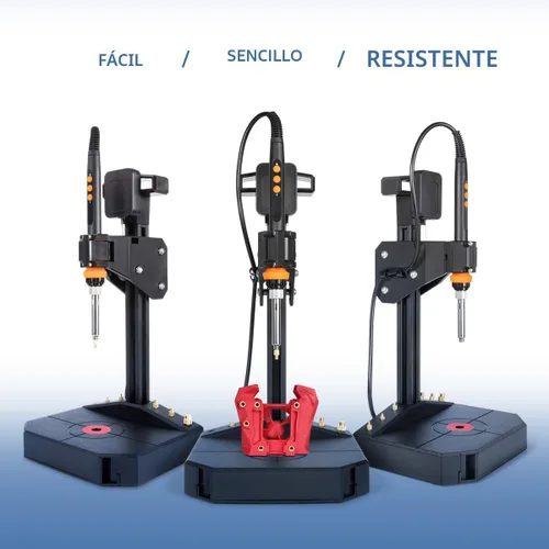 Vista 6 de Máquina de prensado vertical de herramientas de inserción de calor con soldador de 90 W, puntas de ajuste de calor M2-M8, 30 piezas de tuercas
