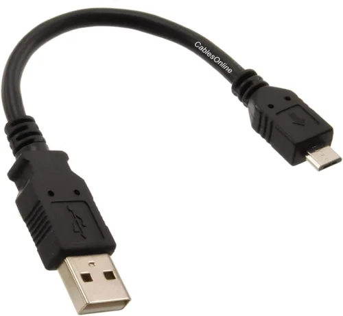 Vista 2 de CablesOnline - Cable USB 2.0 tipo A macho a Micro-B macho de carga y sincronización de 6 pulgadas, USB-1500-5
