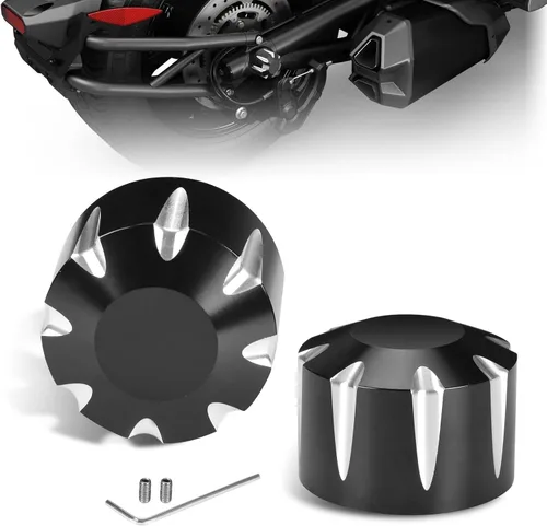 Vista 10 de Tapas de aluminio CNC para tuercas de eje delantero, tapas de cubo de rueda para Can-Am Spyder GS RS RT ST F3 todos los modelos 2018 en adelante