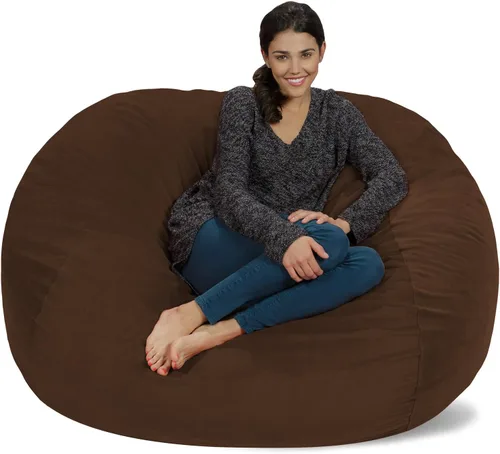 Vista 11 de Chill Sack Funda para Silla Puf, 6 pies, Microgamuza - Chocolate Microsuede - Chocolate - Solo funda