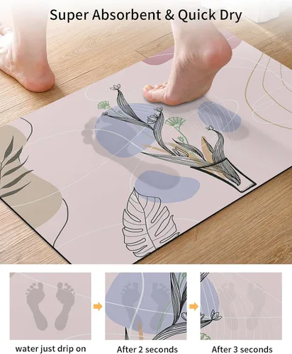Vista 3 de Abstract Bath Mat for Tub,Non Slip Bathroom Floor Runner Rug Quick Dry & Absorbent Diatomaceous Earth Kitchen Shower Sink Washable Doormat,Mo-randi