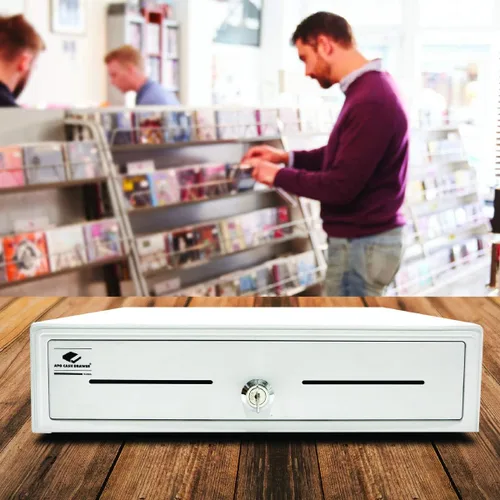 Vista 7 de APG Nivel de entrada - Cajón electrónico de punto de venta de 16 pulgadas Serie Arlo EKDS320-1-W410-A20 Impresora compatible con cable CD-101A