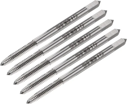 Vista 7 de uxcell Macho de la máquina #2-56 UNC Rosca 2B Clase 3 Flautas Tornillo de acero de alta velocidad roscado herramienta de roscar 5pcs
