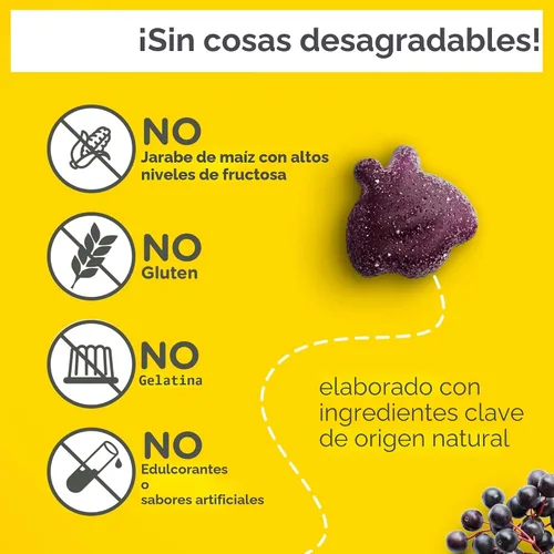 Vista 3 de Zarbee’s Gomitas de suplemento de apoyo inmunológico de saúco para niños, vitaminas A C D3 E y zinc, extracto de saúco, sin gluten ni gelatina, sin