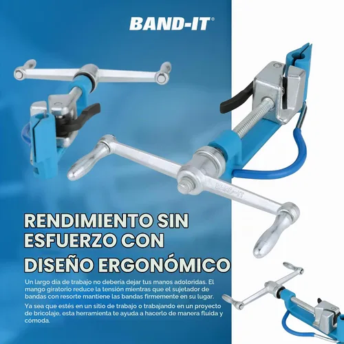 Vista 7 de Herramienta de bandas BAND-IT C00169 Tensor de flejado galvanizado y de acero inoxidable con cortador incorporado para aplicaciones industriales