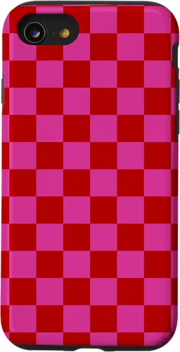 Vista 18 de Red Pink Checkered Checked Pattern Check Design #019 Case for iPhone 17