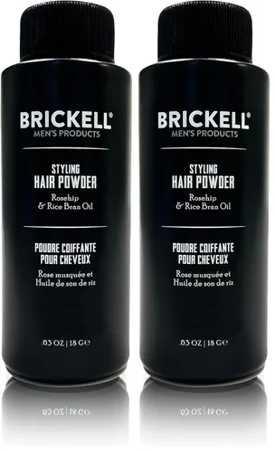 Vista 8 de Polvo estilizante para cabello Brickell Men's para hombres, crea volumen, natural y orgánico, polvo texturizante no graso, 18g, sin fragancia