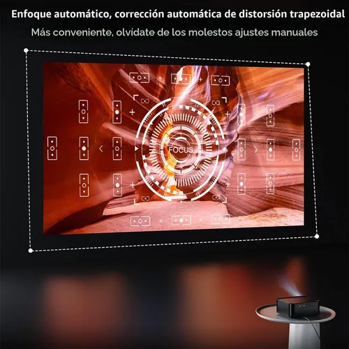 Vista 8 de HAPPRUN Proyector inteligente Full HD con aplicación de transmisión Negro