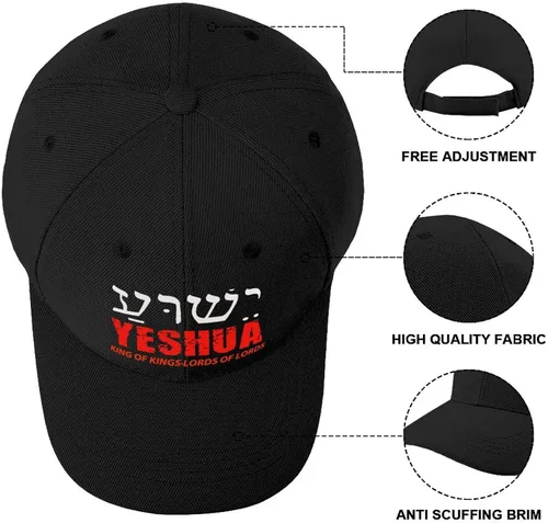Vista 4 de Yeshua Jesus Christian Gorra Deportiva Denim Casquette Ajustable Papá Trucker Sombreros