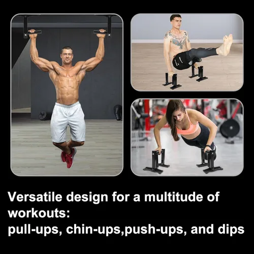 Vista 4 de Barra de dominadas mejorada para puerta, asas de barra de dominadas portátiles de entrenamiento de fuerza, equipo multifuncional para gimnasio