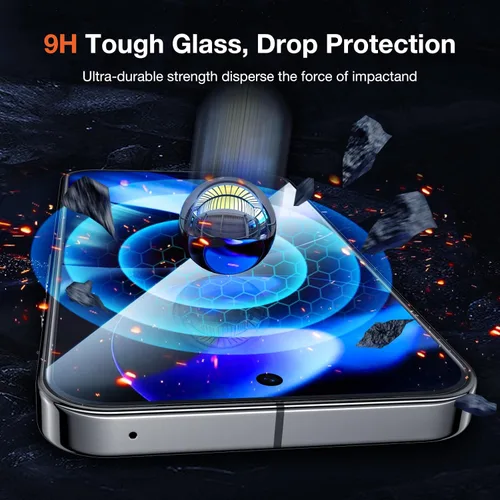 Vista 5 de KUZOOM Paquete de 2 protectores de pantalla de vidrio templado transparente HD para Google Pixel 9, película protectora de pantalla inastillable