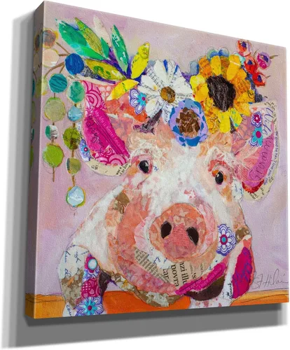 Vista 2 de Epic Graffiti 'Miss Piggy' de St. Hilaire Elizabeth, arte de pared en lienzo, 18 x 18 pulgadas
