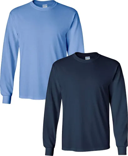 Vista 24 de Gildan - Camiseta de algodón y de manga larga para hombre, modelo G2400 (1) verde irlandés + (1) negro