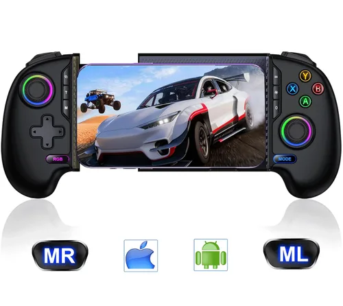 Vista 8 de AXYBCOOL Wireless Mobile Controller for iPhone & Android - Hall Effect Joystick, No Drift - Compatible with Xbox Game Pass, Steam Link, Call of