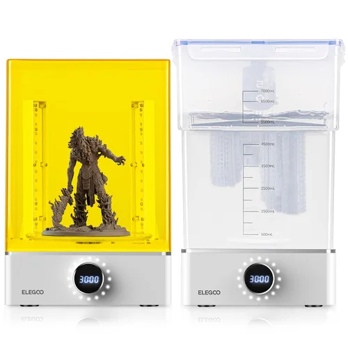 Vista 10 de ELEGOO Mercury Plus V3.0 - Estación de lavado y curado, gran capacidad de 7.5 L, compatible con impresoras 3D Mars Saturn Photon Halot MSLA LCD DLP