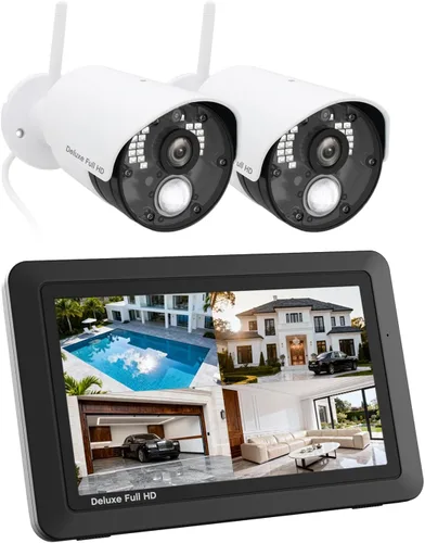 Vista 10 de CasaCam GuardianCam Air Sistema de cámara de seguridad inalámbrica con monitor de pantalla táctil de 7 pulgadas y 2 cámaras de 720p Alimentado