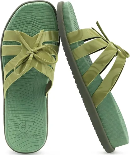 Vista 17 de COFACE Sandalias ortopédicas elegantes para mujer, puntera cuadrada, cómodas, gruesas, atléticas, para recuperación, caminar, ligeras, de espuma