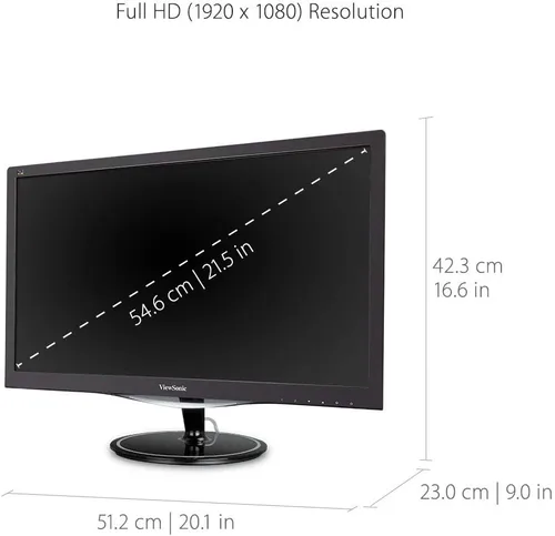 Vista 3 de ViewSonic Monitor LCD con luces led de 2 pulgadas, Negro 22 - pulgadas