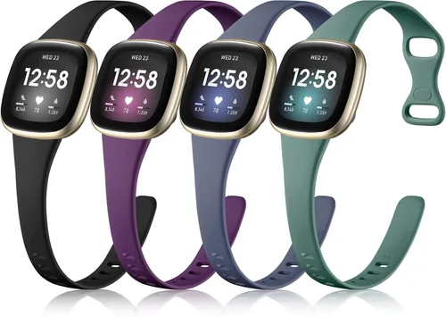 Vista 16 de Getino Compatible con Fitbit Versa 3/Versa 4 Bandas/Sense/Sense 2 Bandas para Mujer y Hombre, Accesorios de Banda Deportiva Fina y Duradera, Pequeña