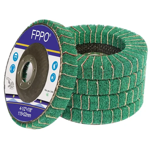 Vista 3 de FPPO 5 piezas disco de aleta de fibra de nailon de 4.5" x 7/8" pulgadas, rueda de pulido y esmerilado, almohadilla de fregado rueda de pulido
