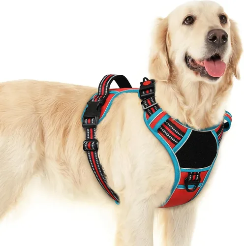 Vista 10 de Eagloo Arnés para perro de tamaño pequeño, fácil de llevar con 3 hebillas, arnés ajustable sin tirones para mascotas con sistema MOLLE, chaleco
