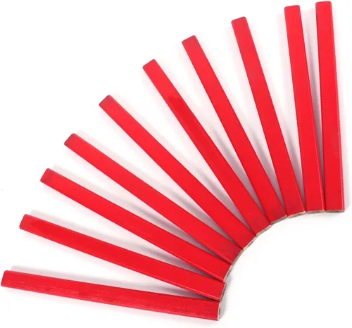 Vista 8 de 10 unids/pack 6.890 in carpintero lápiz octogonal duro negro rojo carpintero lápiz para constructor carpintería