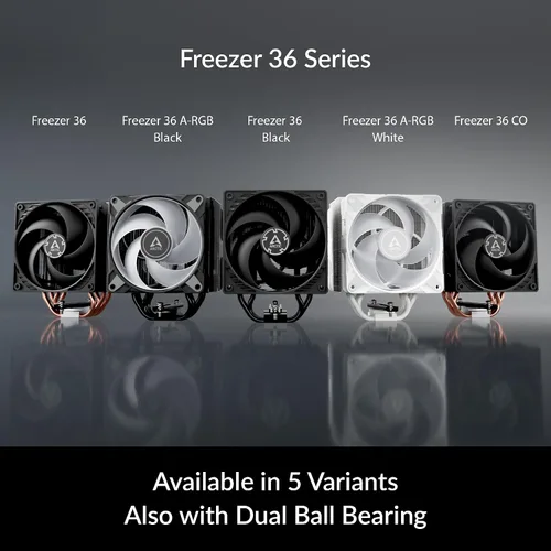 Vista 6 de ARCTIC Freezer 36 A-RGB - Single-Tower CPU Cooler with Push-Pull, Two Pressure-optimised 120 mm P Fans and ARGB Lighting, Fluid Dynamic Bearing