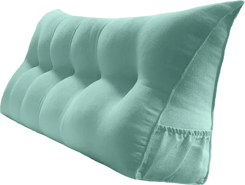 Vista 14 de Peachwell Almohada triangular de lectura para reposo en cama, cojín de refuerzo grande para cabecero, respaldo, almohada de cuña con funda extraíble